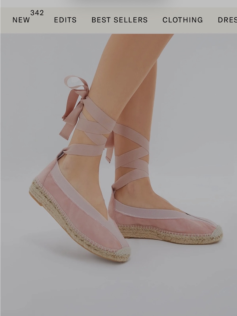 Tuckernuck Blush Pink Ribbon Espadrille Flats